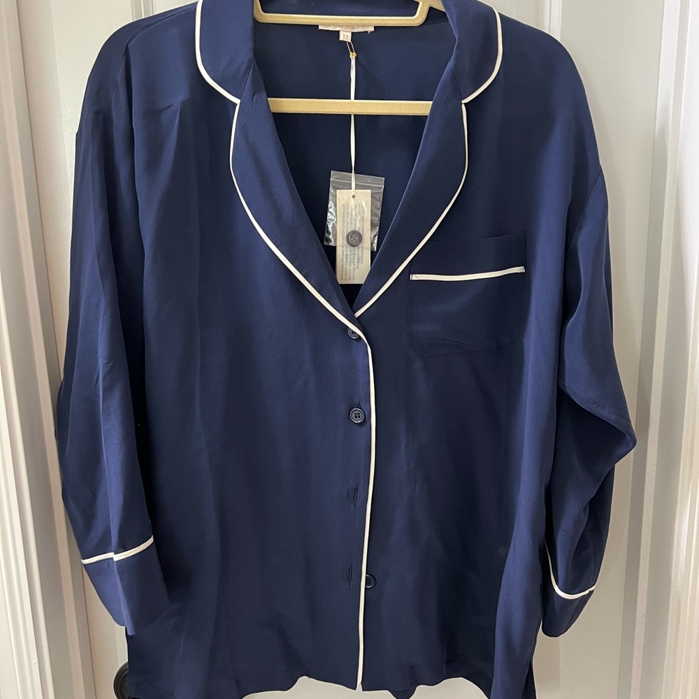 Gold Hawk blue blouse